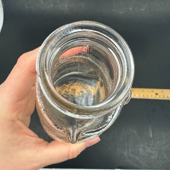 Vtg 1950s Clear Glass Bear Bank Snow Crest Beverages Salem Mass No Lid Top READ - Picture 13 of 13